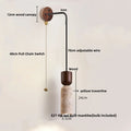 DecorBites™ LED Wall Light Fixture Yellow Travertine Stone Modern Bedside Lamp