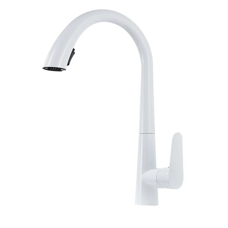 DecorBites™ Brushed Gold Kitchen Sink Faucet with Pull Out Spring Spout
