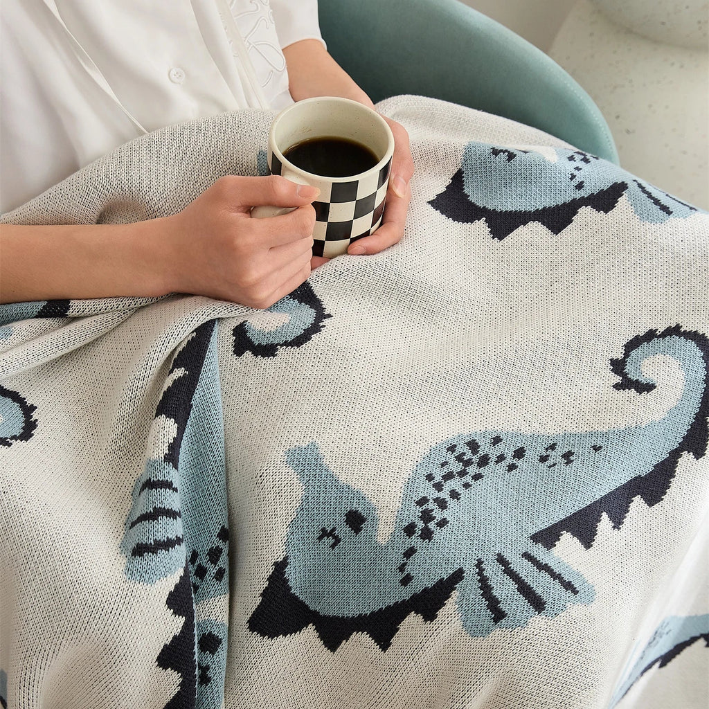 DecorBites™ Cute Sea Horse Cotton Blanket