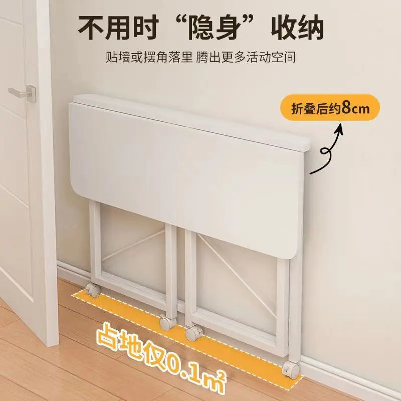 DecorBites™ Compact Foldable Table: Removable, Space-Saving, Portable, No Installation Rectangular Model