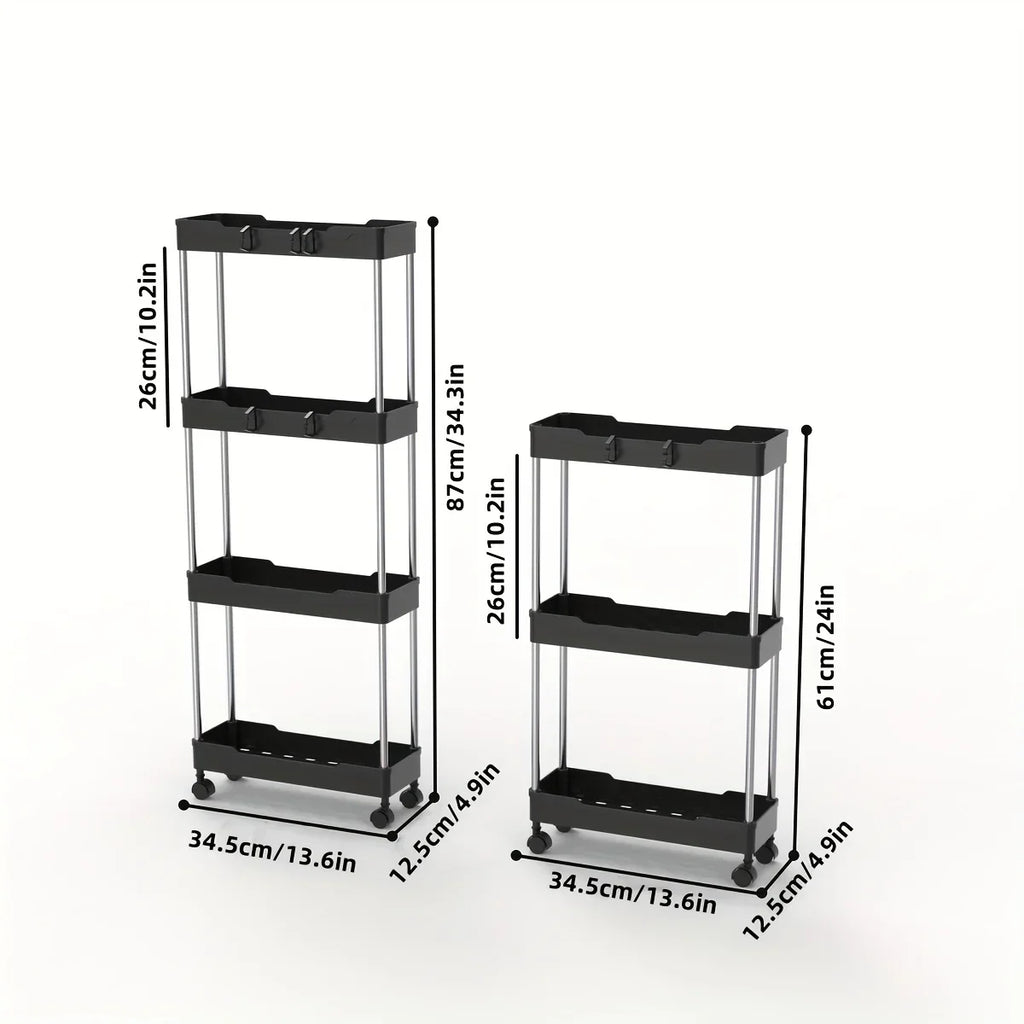 DecorBites™ Bathroom Storage Rack with Wheels - Multi-Purpose Rolling Utility Cart