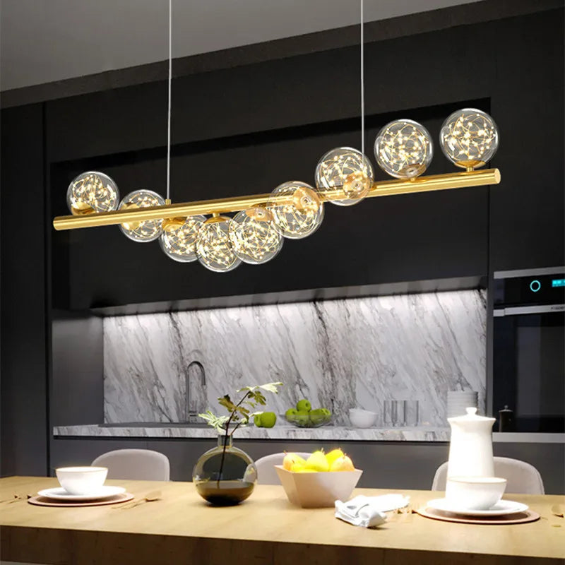 DecorBites™ Glass Balls G9 LED Chandelier for Dining Room & Kitchen