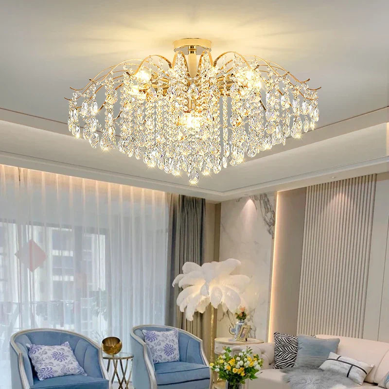 DecorBites™ Crystal Chandelier: Luxury French Retro Charm, Modern & Romantic Lighting