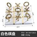 DecorBites™ Golden Chessboard Metal Handicraft Sculpture for Home Decoration