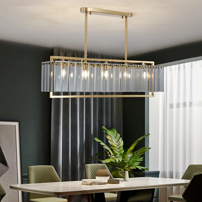 DecorBites™ Glass Restaurant Chandelier: Modern Luxury Led Lighting Fixture for Living Room Home Decor