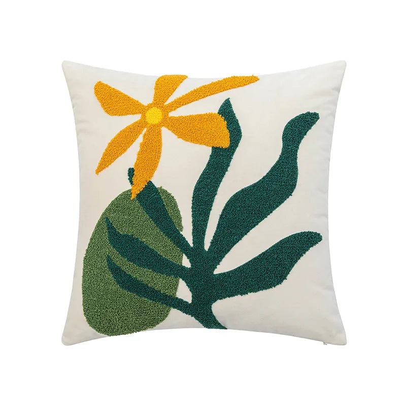 DecorBites™ Abstract Embroidery Cushion Cover 45*45 Soft Velvet Pillowcase for Sofa Home