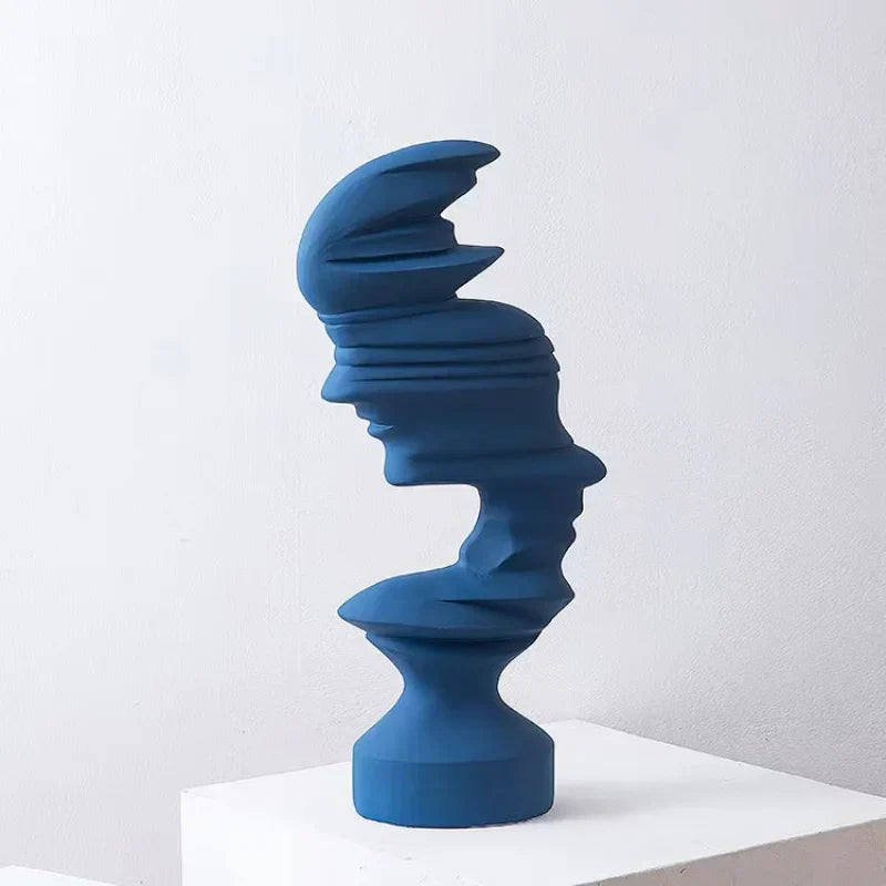 DecorBites™ Abstract Human Face Sculpture for Nordic Style Home Decor & Office Handicraft Gift