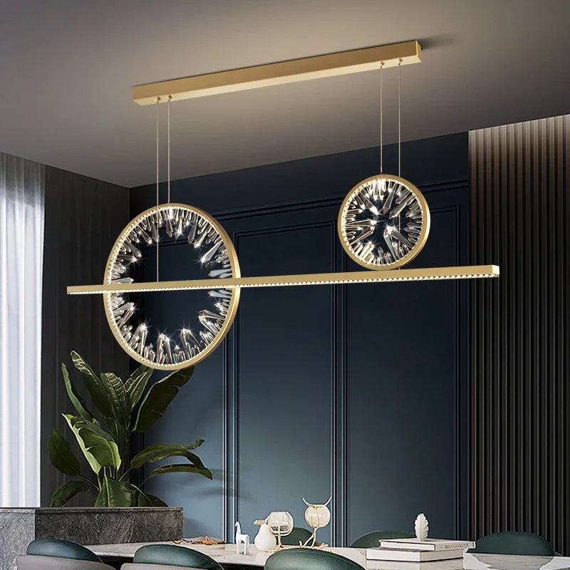 DecorBites™ Crystal Ring Chandelier: Modern Nordic Living Room Light, Luxury Minimalist Home Decor Lamp