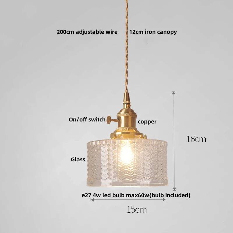 DecorBites™ Clear Glass LED Pendant Lamp Modern Wire Adjustable Hanging Light