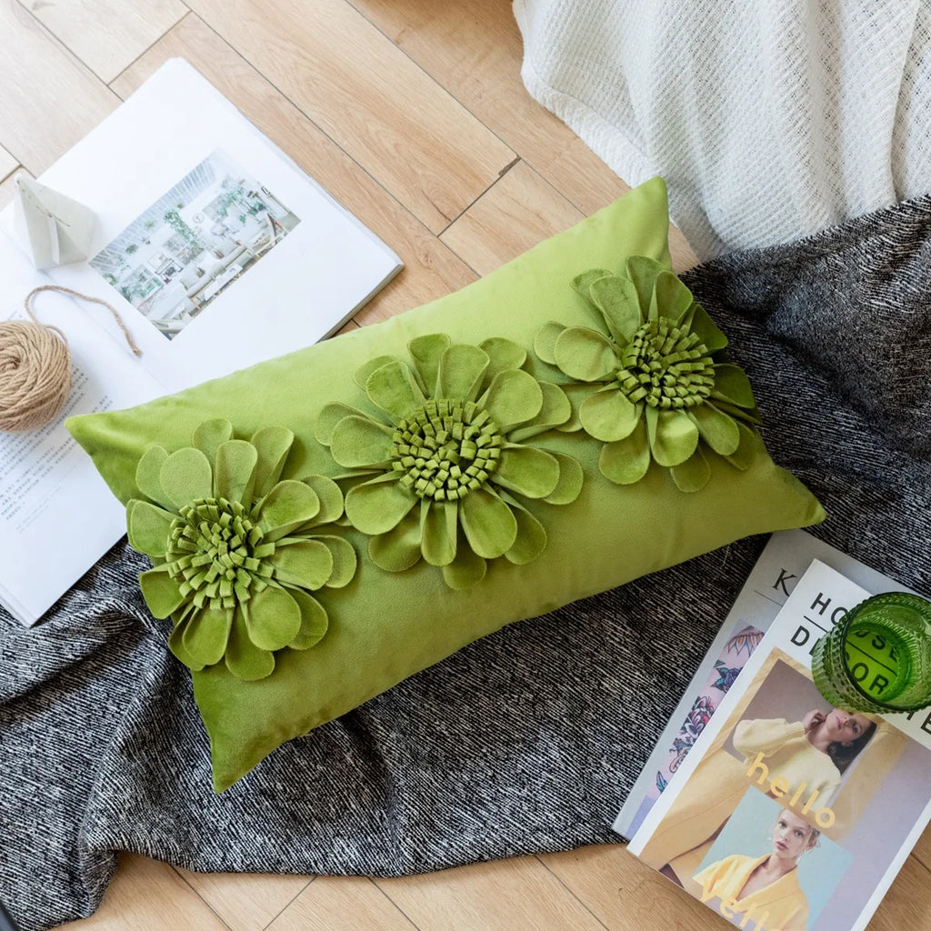DecorBites™ Handmade Flower Cushion Cover - Elegant Home Decor Pillows