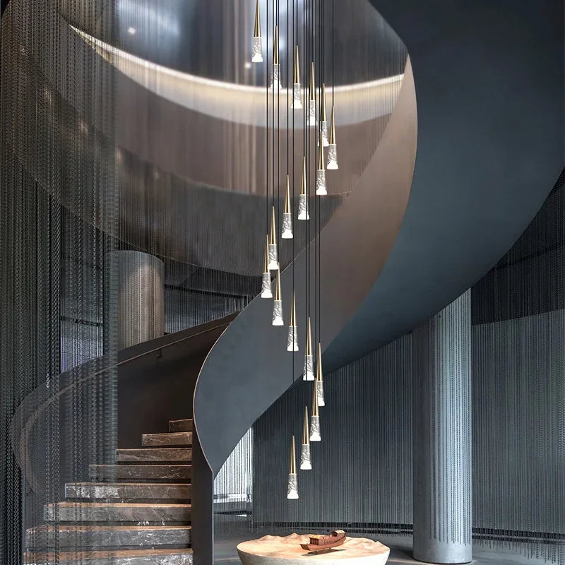 DecorBites™ LED Rain Drop Chandelier Staircase Pendant Light - Nordic Design Island Hanging Lamp