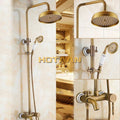 DecorBites™ Antique Brass Rainfall Shower Faucet Set with Hand Shower