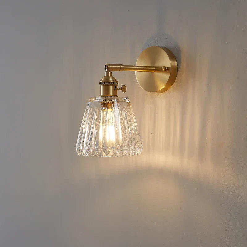 DecorBites™ Glass Copper Wall Lights Up Down Rotate Study Cafe, Nordic Modern Bedside Lamp