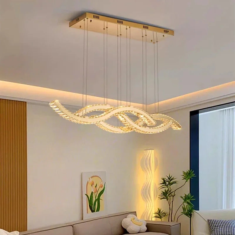 DecorBites™ Crystal Chandelier Pendant Light for Living and Dining Room Luxurious Ceiling Lighting