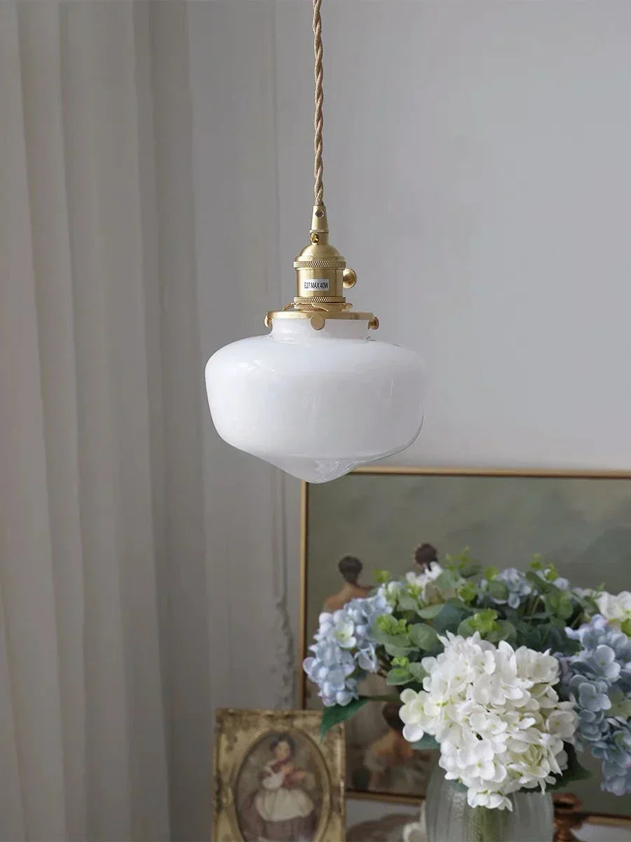 DecorBites™ Glass Shade LED Pendant Lamp: Modern Minimalist Lighting for Bedroom, Kitchen, and Bar