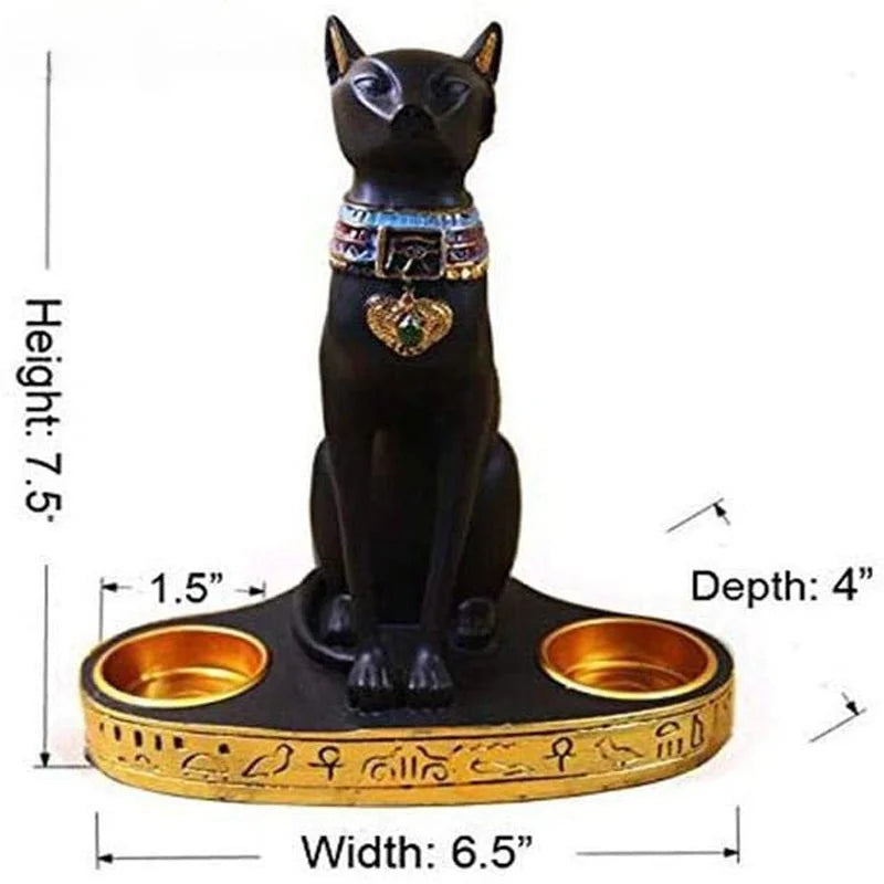 DecorBites™ Cat Goddess Candle Holder Resin Statue Retro Figurine Decoration Ornament