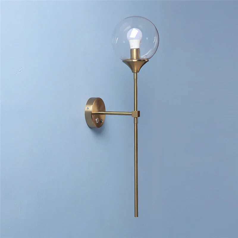 DecorBites™ Golden Glass Ball LED Wall Lamps with Touch Switch, Modern Nordic Decor Lighting