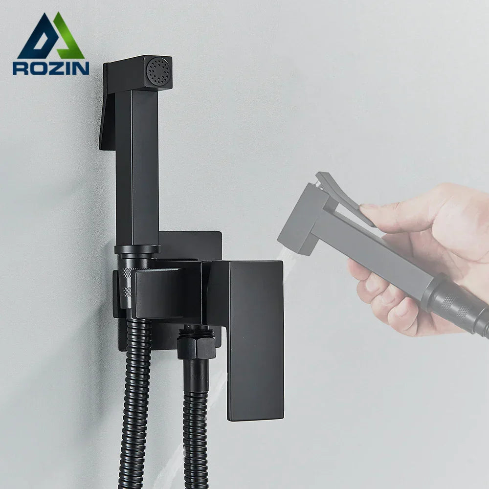 DecorBites™ Black Bidet Faucet Wall Mount Shower Tap Toilet Sprayer Mixer