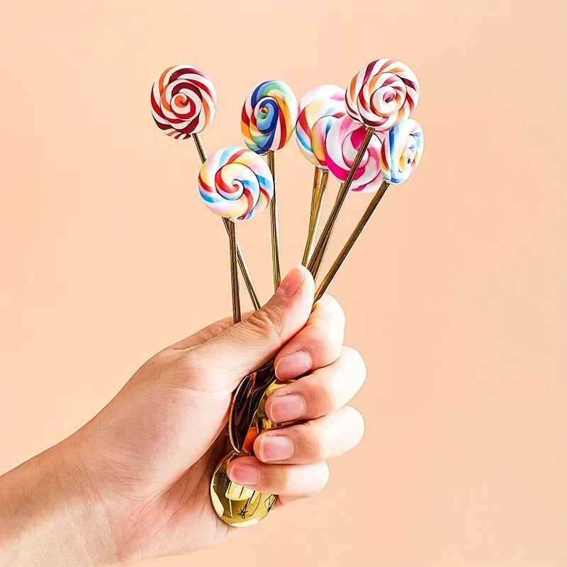 DecorBites™ 4PCS Stainless Steel Creative Candy Donut Dessert Fork and Coffee Spoon Set