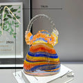DecorBites™ Glass Vase Basket Handbag Flower Arrangement Home Decoration Accessories