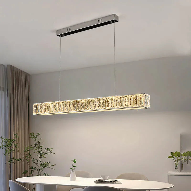 DecorBites™ Crystal Chandelier LED Golden Modern Luxury Ceiling Home Interior Shop