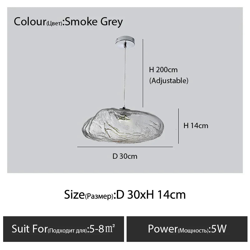 DecorBites™ Glass Cloud Chandelier LED Pendant Lamp for Villa Staircase & Hotel