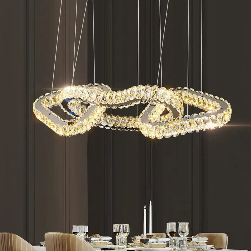 DecorBites™ Crystal Chandelier Pendant Light for Living Room Dining Room Ceiling Light