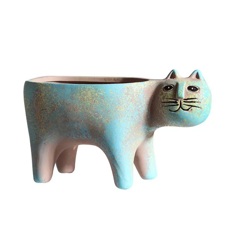 DecorBites™ Cat Succulent Plant Pot - Cute Cartoon Animal Design for Home Decor
