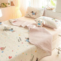 DecorBites™ Cartoon Print Foldable Bed Cover Set | Cotton Quilted Cushion Mat
