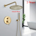 DecorBites™ Brushed Gold Shower Faucet Set Wall Mount Rainfall Shower System