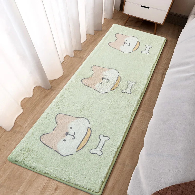 DecorBites™ Lovely Rabbit Pink Bedside Rug for Girls Children Bed Room