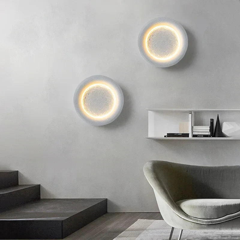 DecorBites™ Full Moon Starry Wall Sconces - Gypsum White LED Lighting