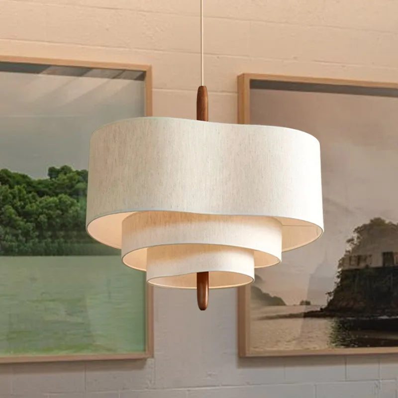 DecorBites™ Japanese Wabi Sabi Fabric Pendant Lamp for Living Room Kitchen Dining Table