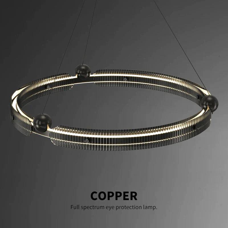 DecorBites™ Light Luxury Circle LED Living Room Chandelier
