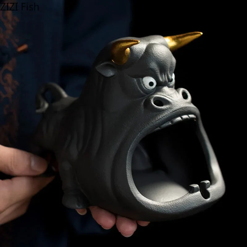 DecorBites™ Cartoon Cow Ceramic Ashtray Home Decoration Gift for Boyfriend