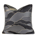 DecorBites™ Black & Gold Floral Jacquard Throw Pillow Cover Oriental Art Case