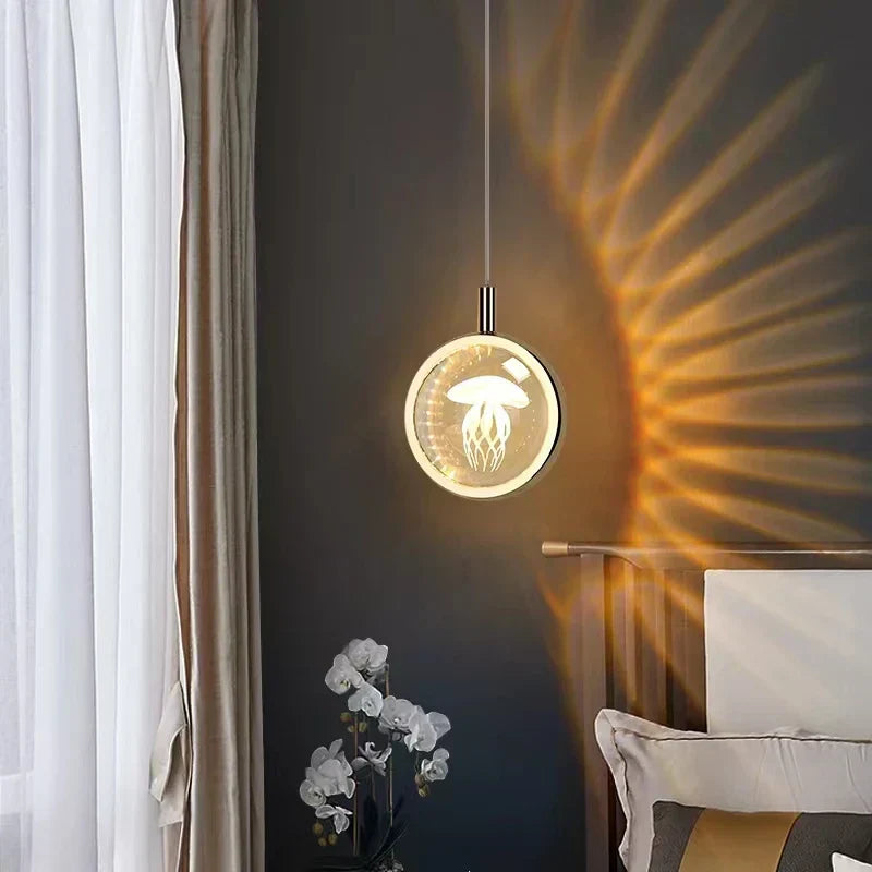 DecorBites™ Dandelion Crystal Ball Chandelier LED Hanging Lamp for Bedroom and Restaurant