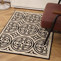 DecorBites™ Houndstooth Black Ivory Area Rug Decor Carpet Doormat Floor Mat