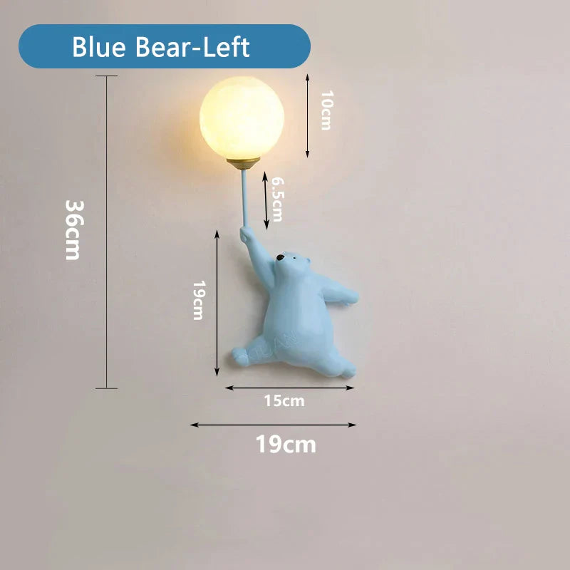 DecorBites™ Bear Night Light: Nordic Cartoon Moon Lamp for Kids Room Decor