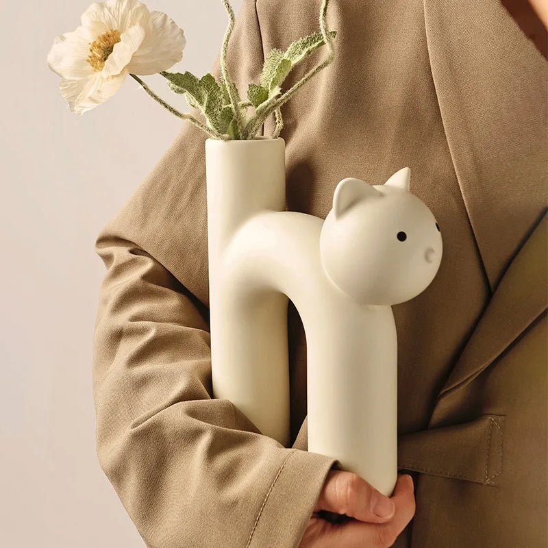 DecorBites™ Cathead H-Shaped Tube Vase for Flower Hydroponics Arrangement
