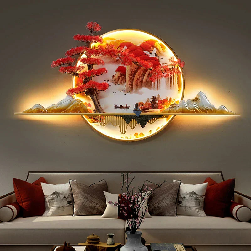 DecorBites™ LED Pine Landscape Wall Light for Home Decor