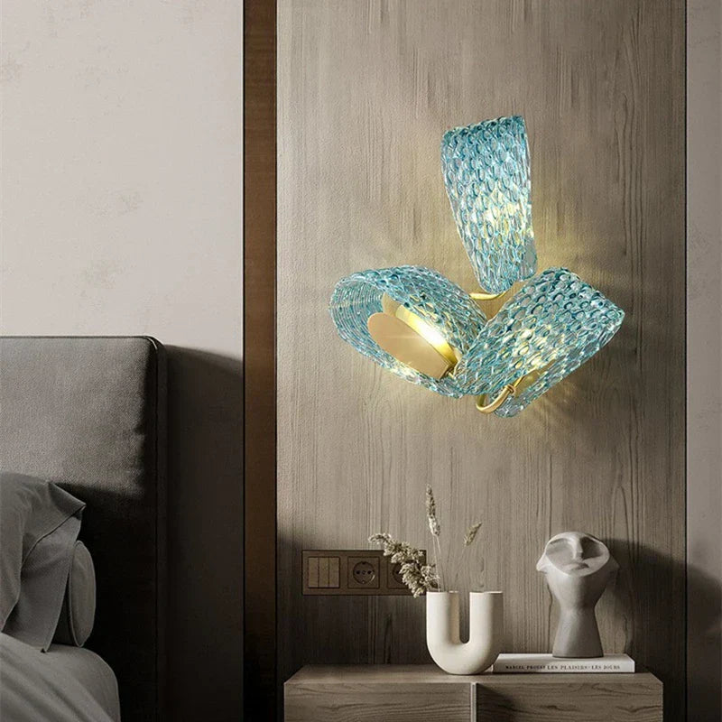 DecorBites™ Blue Glass LED Pendant Lamps: Modern Chandelier Lighting for Hallway, Bedroom, Living Room