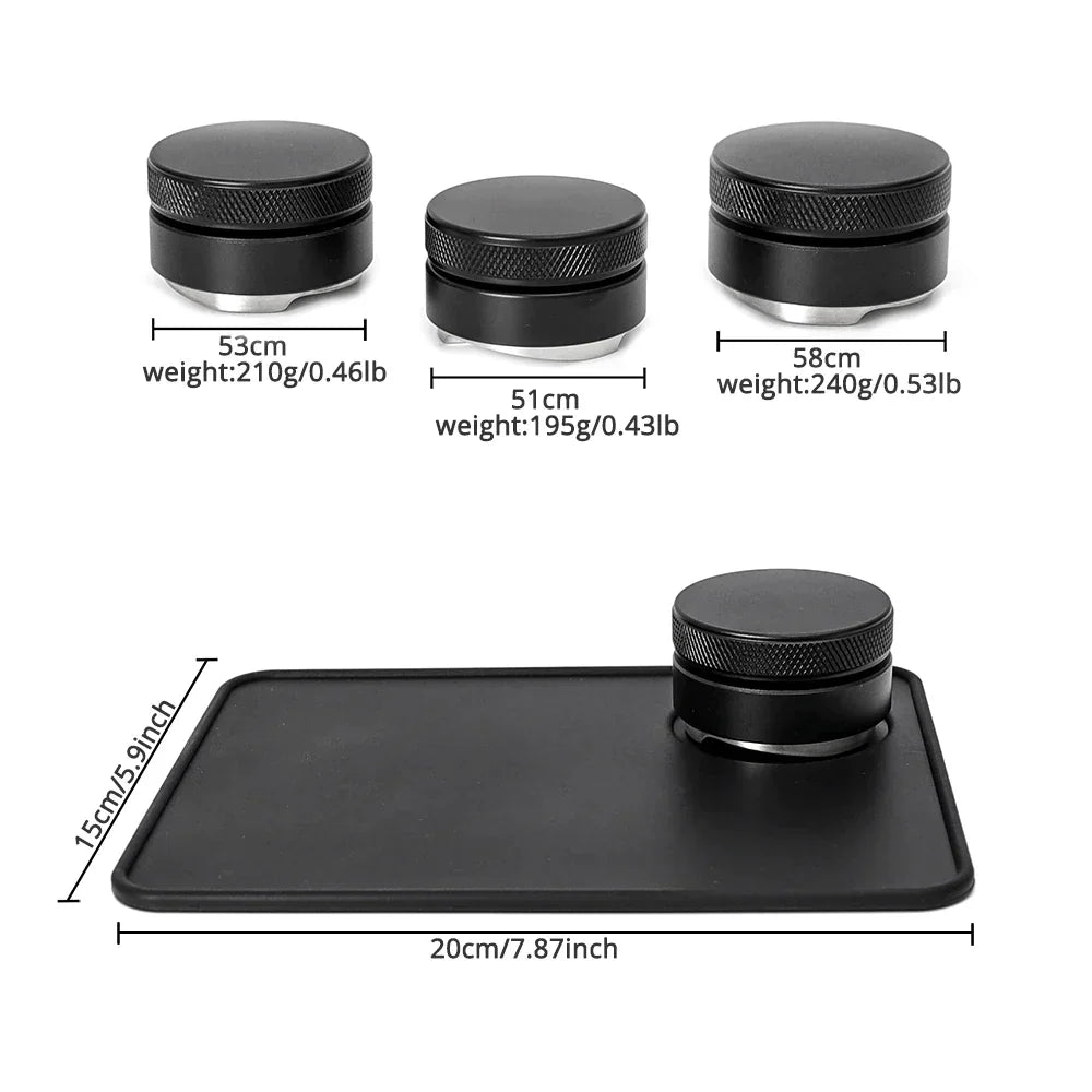 DecorBites™ Espresso Distribution Tool 58mm Palm Tamper Adjustable Slopes