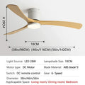 DecorBites™ 46" Modern Black Ceiling Fan with Remote Control and LED Light