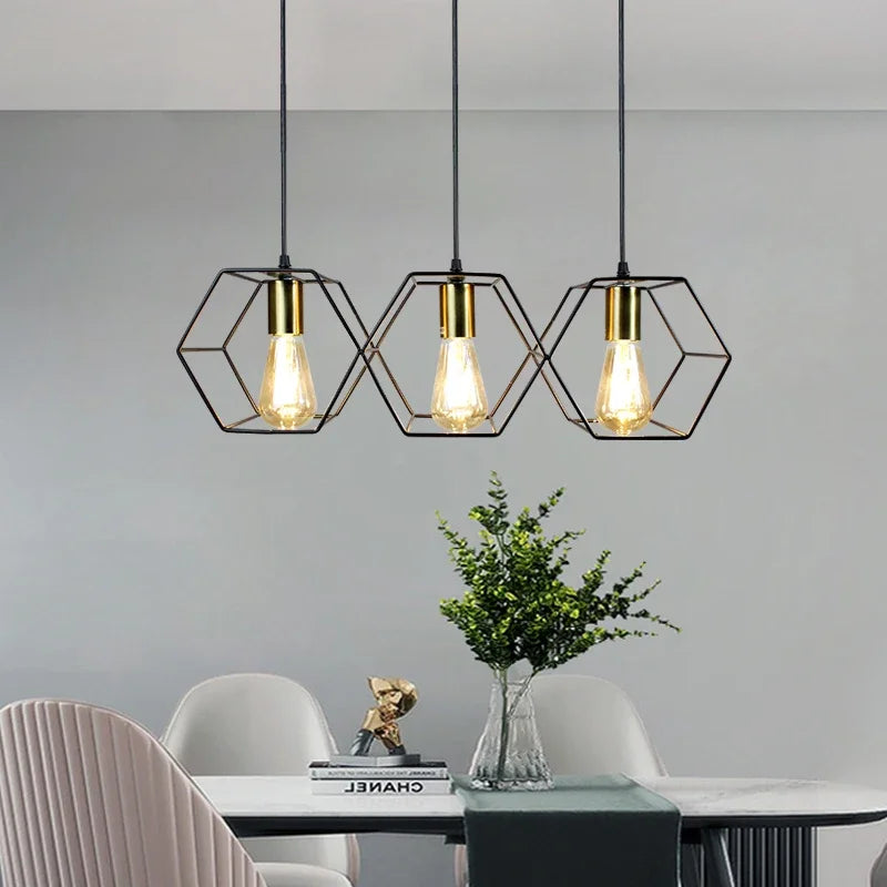 DecorBites™ Industrial LED Hanging Pendant Light Fixture for Dining Room and Living Room