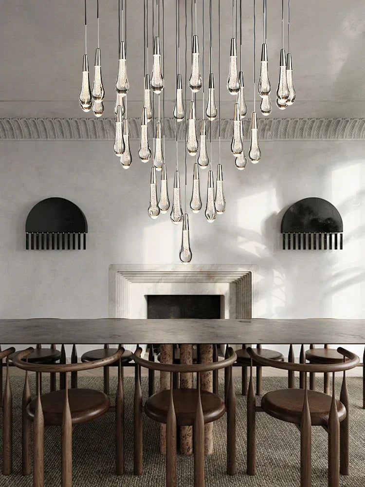 DecorBites™ Crystal Ceiling Pendant Lights for Dining Room, Luxury Designer Foyer Decor Lighting