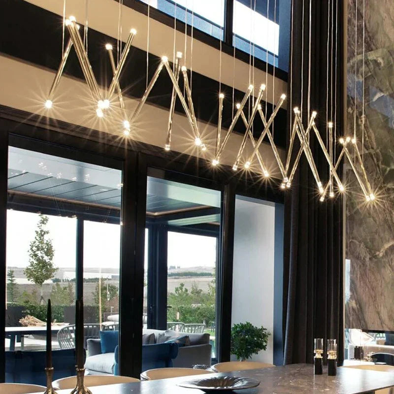 DecorBites™ LED Chandelier: Luxury Indoor Lighting for Living Room, Hall, Staircase