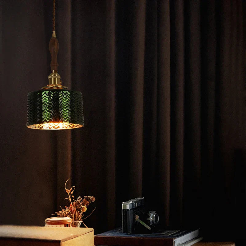DecorBites™ Green Wave Glass Pendant Lamp: Modern Minimalism for Living Room, Bedroom, Cafe