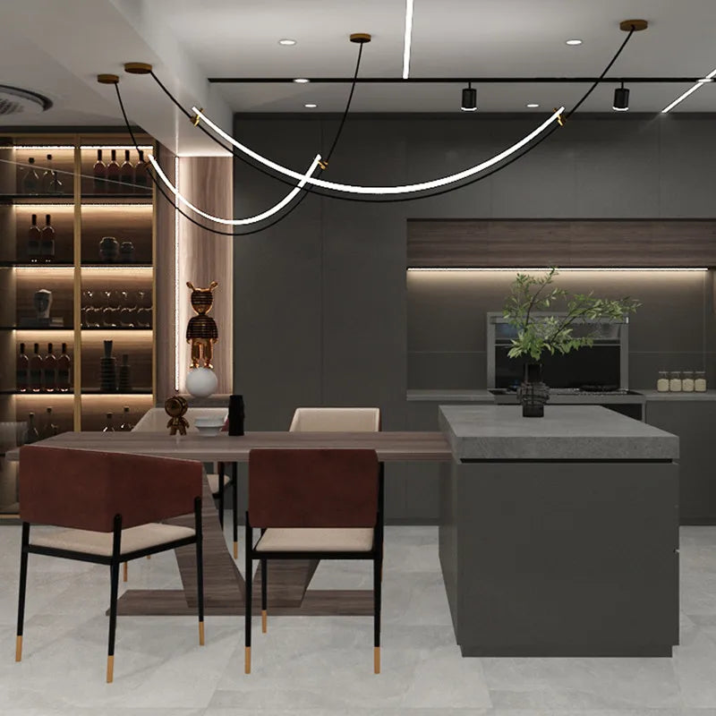 DecorBites™ Designer Arc Line Restaurant Lighting Chandelier