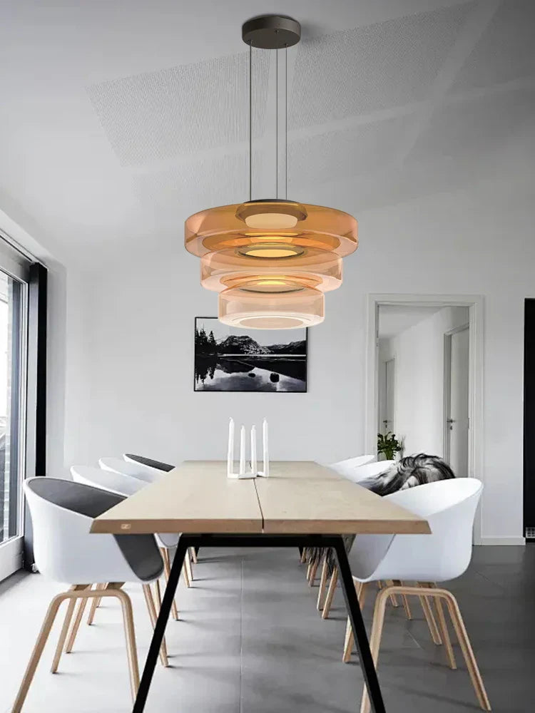 DecorBites™ Glass Plate Ceiling Pendant Lights LED Fixture